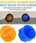 4-Pack Washer Water Filter Screen Set With Two Hot Orange And Two Cold Blue Screens Replacement Inlet Valve Filters