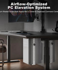 Transform Your Battle Station With This Rock Solid Under Desk PC Mount Bracket for a mini tower, white steel construction under desk setup.