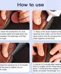 Step-by-step use of Waterproof Quick Dry Super Strong Shoe Glue for Sneakers Boots Sandals and Hiking Shoes with needle tip