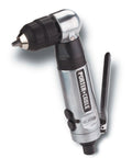 Heavy Duty Angle Pneumatic Drill With 3/8 Inch Keyless Chuck Built For Cramped Cubbies And Grease Monkey Repairs That Gives Serious Kick Without Breaking A Sweat, showing compact design and keyless chuck.