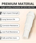 Premium Schedule 40 PVC pipe fitting showcasing high-impact strength and reliable material features for plumbing use.