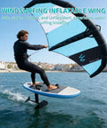 Man foiling on Dope Portable Inflatable Hydrofoil Board Kit With Wing for Surfing and Wing Foil Lightweight Packable Foil Surfboard