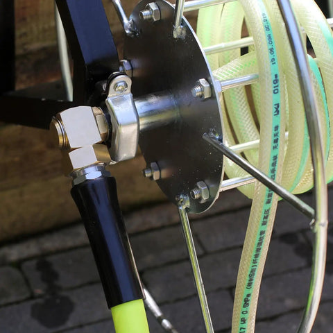 Brass Garden Hose Reel Swivel Elbow Connector Replacement Part Three Quarter Inch GHT To One Half Inch Rustproof Fittings With Washers Sealing Ring And Tape For Leak Free Built To Last Hose Reel Assembly on hose reel