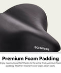 Ultra Comfy Cruiser Bike Seat For Men And Women With Plush Foam Cushion, Replacement Saddle close-up view of padding