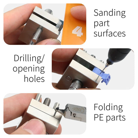 Mini Precision Vise For Hobby And Model Making, Stainless Steel Bench Clamp Hand Tool Built To Last, The Real Workhorse For Precise, Clean Detail Work In Your Shop, holding model parts for sanding, drilling, and folding