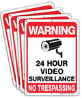Built Tough 10 By 7 Inch No Trespassing Video Surveillance Sign Made From 0.40 Aluminum, Reflective Metal Warning For Home Or Business