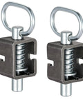 Bulletproof Spring Latch Lock For Utility Truck Trailers Weld On Heavy Duty Steel Assembly Universal Fit showing dual spring loaded locks.