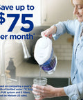 Person using 7-Cup Lead-Reducing Water Filter Pitcher Fridge-Ready, Delivers Crisp, Clean-Tasting Water With Powerful Filtration