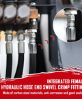 Racewill 12-pack hydraulic hose end fittings, 1/2 in ID hose to 1/2 in JIC 37° female swivel crimp fitting with protective cover