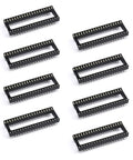 8 Pack 40 Pin DIP IC Socket Adapters 2.54mm Pitch Dual Row Flat Pin Narrow Body 15mm Spacing Breadboard Friendly for PCBs