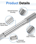 Metalworking Hand Tap Set 2 Pack For M10 X 1.25 Threads Taper And Plug Taps Pro Grade High Speed Steel HSS Right Hand Hand Threading Kit For DIY And Pro Projects