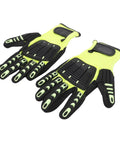 Heavy Duty Work Gloves With NBR Frosted Coating And Soft Knit Lining For Power Tools Anti Vibration Shield Grippy Dexterity Shock Proof Safety Gloves For Heavy Industry Use, neon yellow pair