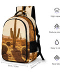 Golden Hour Arid Cactus Print Unisex Everyday Carry Backpack with large capacity, durable build, breathable comfort, smooth zipper