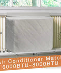 2 Pack Indoor Window AC Cover For Window Units With Double Insulation And Free Elastic Straps Dust Proof Debris Guard, fitted view