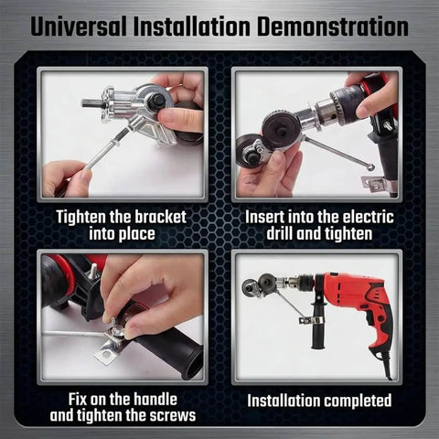 Demonstration of turning any drill into a sheet metal cutter with this titanium drill nibbler attachment for electric drills.