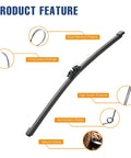 Heavy Duty Nine Inch Rear Wiper Blade Replacement For Ford Bronco Sport 2021 To 2024 features natural rubber and aerodynamic design.