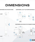 Dimensions of Flat 2 Inch Pro Grade Super Air Nozzle Blowoff Kit with Stay Set Hose and Magnetic Base USA Made