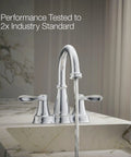 Bellera Two Handle Centerset Bathroom Sink Faucet Polished Chrome 1.0 GPM shown in modern bathroom setting
