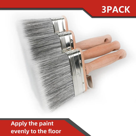 Deck Stain Brush Set 3 Pack With 4 Inch 5 Inch 6 Inch Wide Brush For Stains Paints And Limewash Includes Extension Pole