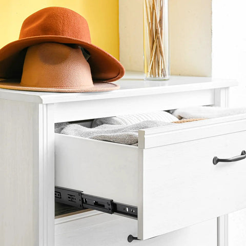 Drawer with open view showing 10 Pairs Soft Close Heavy Duty Drawer Slides 22 Inch Full Extension Ball Bearing Side Mount 500 Lb Capacity Black Quiet Smooth Glide For Dresser Drawers And Cabinet Upgrades