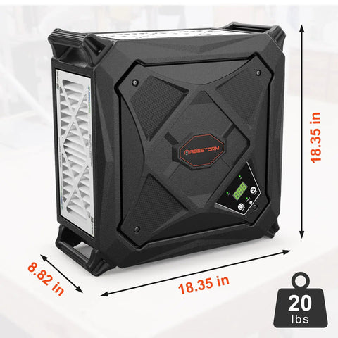 270 Degree Air Filtration System With Built In Ionizer And Remote Control, 780 CFM Hanging Dust Collector for woodworking shops.