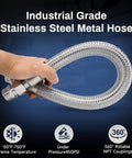 Heavy Duty Air Compressor Hose 3/4 Inch NPT Male X 20 Inch Length Ultra Flexible Industrial Grade Line in hand