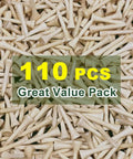 Bamboo Golf Tees Three And One Quarter Inch Long 110 Pack Great Value Eco Friendly Biodegradable Durable Tall Tees For Stable Drives