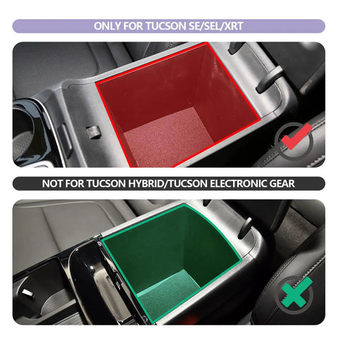 Center Console Organizer for 2022 2023 2024 2025 2026 Hyundai Tucson SEL SE XRT armrest compatibility diagram