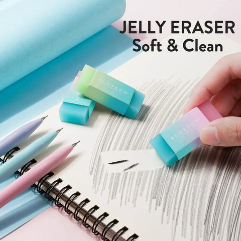 Pastel Mechanical Pencil Set With Six Pencils 0.5 And 0.7 Millimeter Lead Plus 360 HB Lead Refills Erasers And Eraser Refills