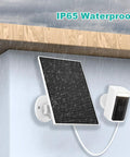 5W Solar Panel Charger For Wyze Battery Cam Pro And Wyze Outdoor V1 V2 With USB C Port IP65 Waterproof mounted in rain