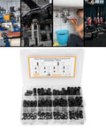150 Piece Nylon Spacer Set Assortment For DIY And Pro Projects Black Round Post Spacers Plastic Washer Shims For Screws Hardware Standoff Kit Durable Lightweight Spacing Solutions, 150pcs in organizer box