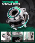 Close-up view of Front Wheel Hub Bearing Assembly 5 Lug Replacement No ABS For Toyota Prius 2010 2015, Lexus CT200h 2011 2017
