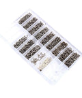Legit Stainless Steel Micro Screw Nut Washer Assortment For Glasses Eyewear And Watches Jewelry Repair showing organized 1000 piece kit.