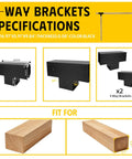 3-Way T-Shaped Pergola Brackets Kit For 6 By 6 Inch Lumber Beefy Heavy Duty Galvanized Steel With Matte Black Finish DIY
