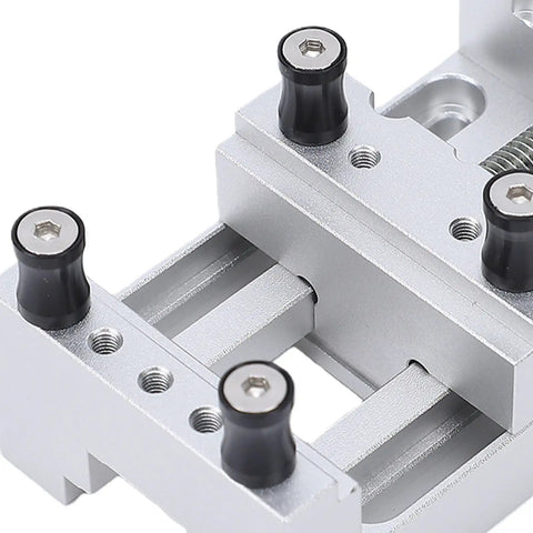 Mini Vise For Jewelry And Model Making, CNC Aluminum Alloy Bench Clamp, Precision Small Part Holder With 0 To 47 Mm Range, Flat Base Mounting, Pro Grade Crafting Tool For Enthusiasts And Professionals; close-up of adjustable aluminum jaws