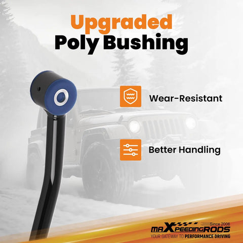Adjustable Front Track Bar For Jeep Cherokee XJ 1984 to 2001 Lift Kit Center Axle After Suspension 4 To 6.5 Inch Length 790 To 830 mm Eyelet To Eyelet Easy Install Built Tough For Rough Trails, poly bushing end