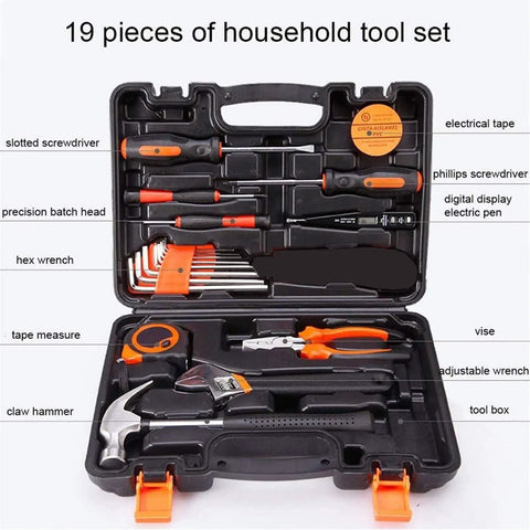 19 In 1 Precision Hardware Kit For DIY Home Projects With Screwdrivers Wrenches Hammer Pliers And More Non Slip PVC Handles