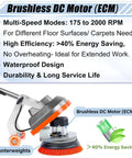 Heavy Duty Orbital Floor Scrubber And Buffer Kit With Commercial Grade Pads And Brushes, ECM motor, 175-2000 RPM