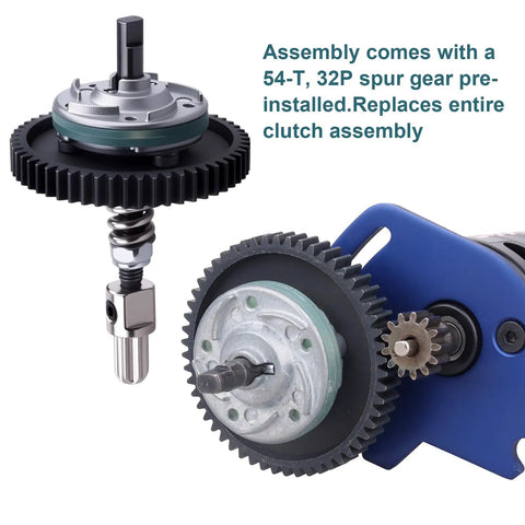 Close-up of Beefy Differential Gear Slipper Clutch Kit 6878 Replacement For Traxxas Slash 4X4 Stampede 4X4 Rustler with 54T 32P Spur Gear.