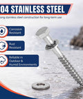 40 Pack One Half Inch By Four Inch Stainless Steel Lag Bolts With Forty Washers Kit For Outdoor Wood Projects Decks Fences