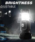 2 Pack Solar Camping Fan With Collapsible LED Lantern 350 Lumens Ultra Bright And USB Rechargeable Battery Powered Emergency Lights