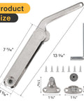 2-pack lid support hinges for upper/RV cabinets; heavy-duty stainless steel lid stay with 30–90° range, soft-close, 88 lb