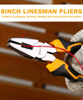 All In One 6 Piece Pliers Set With 10 Inch Water Pump Pliers 8 Inch Slip Joint Pliers 8 Inch Linesman Pliers 8 Inch Long Nose Pliers 6 Inch Diagonal