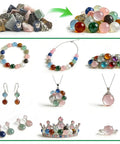 Rock Tumbler Kit For Kids And Adults with rough stones transforming into polished gemstones, various jewelry shown.