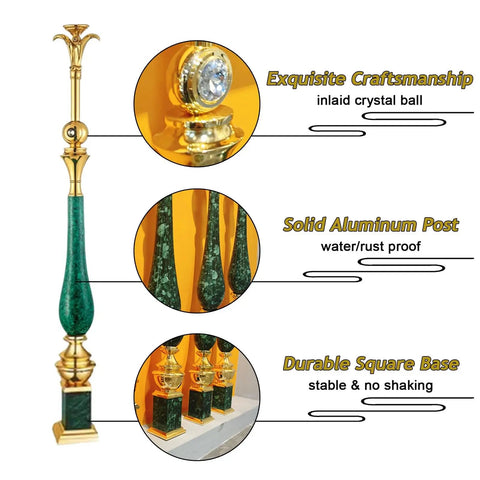 Top Shelf Aluminum Baluster Spindles With 270 Degree Tilt Bracket For Adjustable Stair Railing Decks And Patios Heavy Duty Guard Posts Quick Floor Mount showing solid aluminum post with crystal detail.