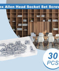 30 Pack 1/4-20 X 1/2 Inch Stainless Steel Set Screws Hex Allen Head Socket Bolts Cup Point Internal Drive