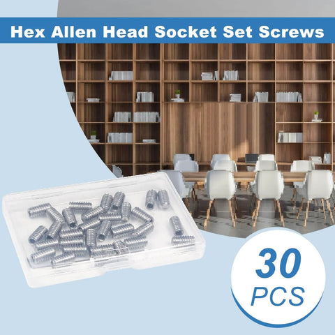 30 Pack 1/4-20 X 1/2 Inch Stainless Steel Set Screws Hex Allen Head Socket Bolts Cup Point Internal Drive