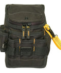 Medium Ziptop Utility Pouch Black With 11 Pockets And Double Pull Zipper Cover For Secure Gear And Tools Snap Back Front Cover Stays Out Of The Way Plus Large Front Panel Pocket For Quick Access