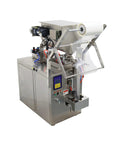 Heavy Duty Automatic Quantitative Filling And Sealing Machine With Horizontal Mixing Hopper Stainless Steel Multi Function Packaging Station viewed from the side.