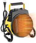 1500W Portable Garage Heater With Lightning Fast Heat In Three Seconds Overheat Protection Indoor Outdoor Space Heater For Garage Patio Or Greenhouse Yellow Finish